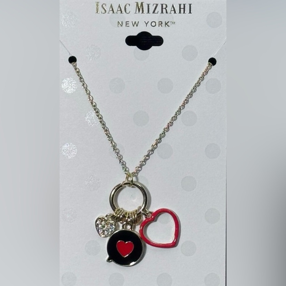 Isaac Mizrahi heart charm necklace NWT